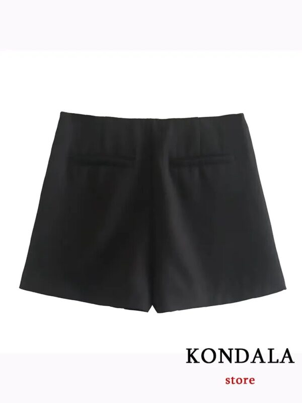 KONDALA Women Fashion 2023 Casual Mini Asymmetrical Skirts Shorts High Waist Back Pockets Wide Leg Skirts Zipper Female Shorts - Image 6