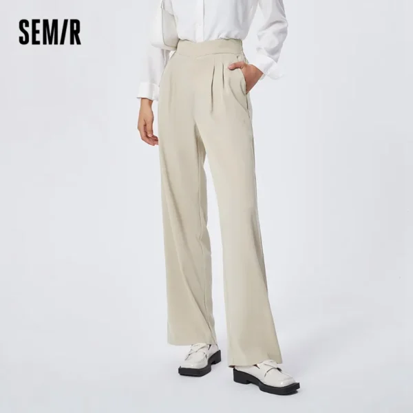 Semir Casual Pants Women Easy-Care Suit Pants 2023 Spring New Leg Length Plain Wide Leg Pants Commuting - Image 3