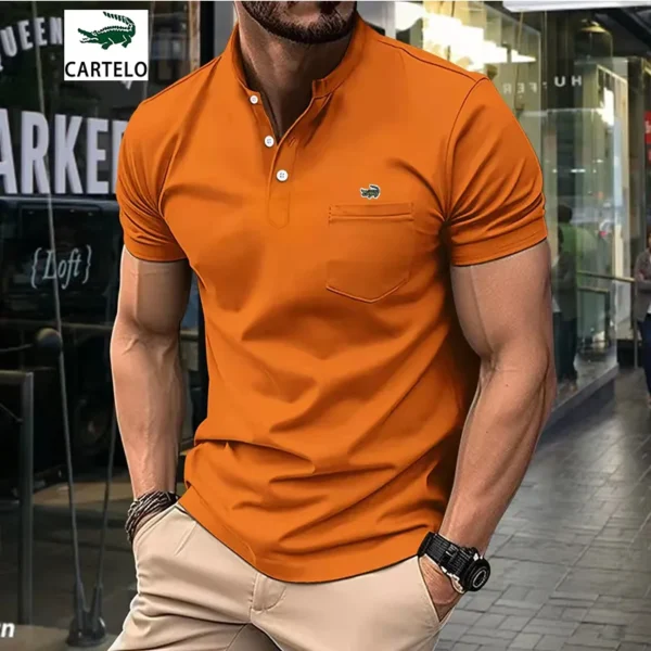 Leisure sports new short-sleeved Polo shirt men's hot sales stand collar daily pullover summer fashion men's clothing - Image 13