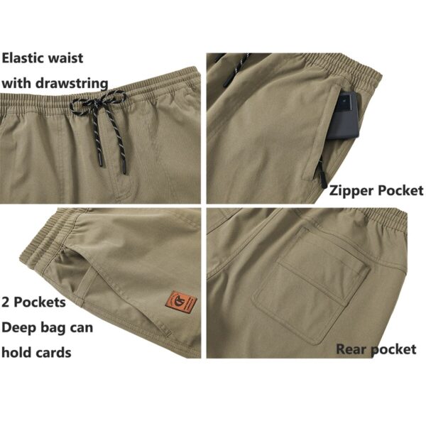 Summer Men's Solid Shorts Lightweight Breathable Quick Dry Athletic Pants With 5 Pockets High Quality Elastic Waist Beach Shorts - Image 5