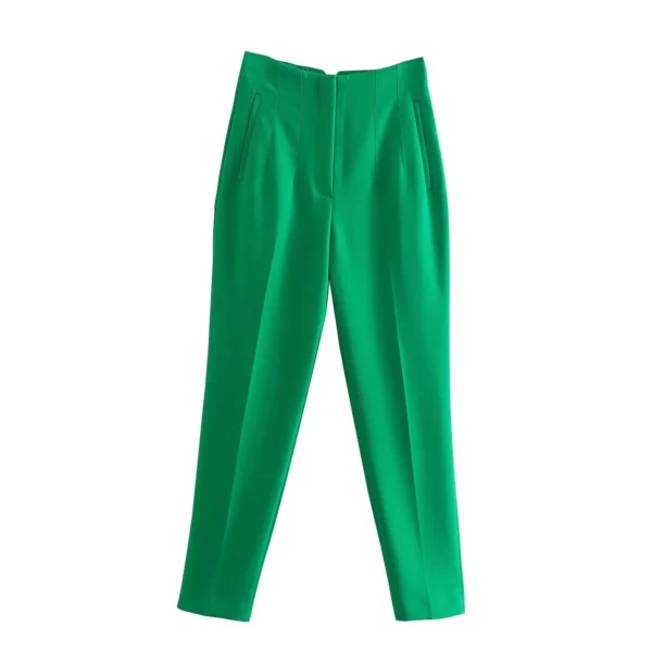 KONDALA Women Light Blue Chic Fashion Office Wear Straight Pants Vintage High Waist Zipper Fly Female Trousers Fashion 2023 - Image 16