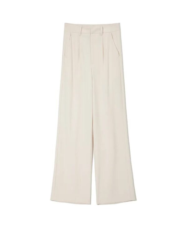WOTWOY Spring Summer Casual Loose High Waist Pants Women 2023 Office Lady Full Length Trousers Female Wide Leg Pants Black White - Image 8