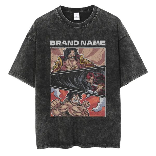 Men Washed T Shirt Streetwear Anime ONE PIECE Graphic Print T-Shirt Unisex Vintage Anime Tops Cotton Summer Short Sleeve Tshirt - Image 30
